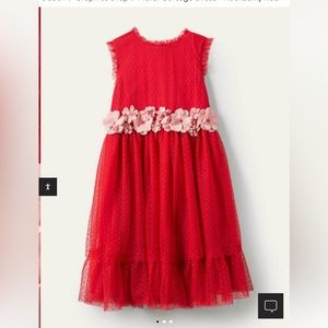 Girls Boden tulle flower corsage dress 8-9